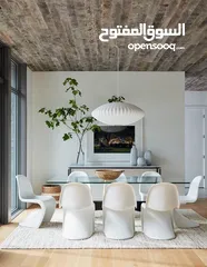  1 4 White Authentic Verner Panton (by Vitra) Chairs.