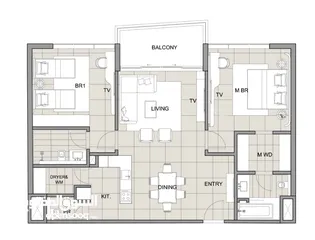  1 شقة قيد الإنشاء للبيع في مسقط هيلز ( لافي )/ غرفتين نوم/ تملك حر/ إقامة مدى الحياة