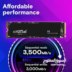  3 Crucial M.2 NVMe SSD 500gb PCIE 3.0 Computer Storage (BRAND NEW UNOPENED) -   كروشال500 جيجا جديد