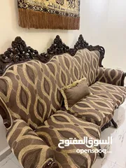  3 طقم كنب كلاسيك للبيع خشب زان