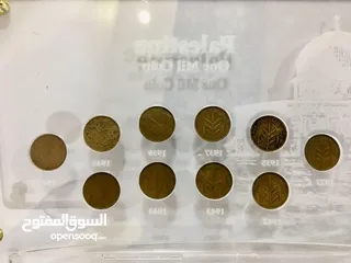  2 عملات فلسطينيه قديمه جميع اصدارات ال 1 مل