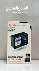  1 PORODO UHD DUAL DISPLAY ACTION CAMERA WITH WATERPROOF CASE