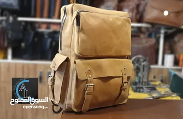  4 Handmade leather backpacks حقائب الظهر الجلدية المصنوعة يدويا