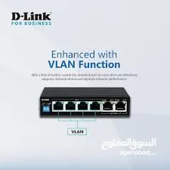  5 D-link Des-F1006P-E-PORT 10/100 SWITCH WITH 4 POE PORTS AND 2 UPLINK PORTS سويتج دي لينك 4 مخارج