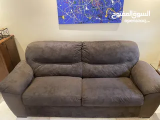  3 Nabuk Fabric Sofa Set (3 piece)