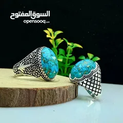  4 خواتم عقيق يمني اصلي