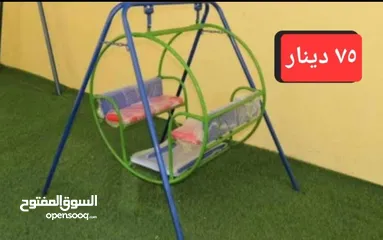  21 مرجيحة حديد جنازير ثنائية مع كرسي طفل   . العاب مزارع وشاليهات مراجيح وسحاسيل متوفرخدمة التوصيل