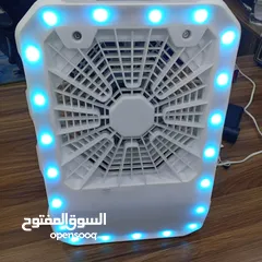  4 مروحه صحراويه  مضيئه محموله بواسطة يد مزوده بخزان ماء و ثلج و عين بخاج تعمل بالشحن الكهربائي الفوري