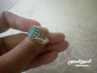  2 beautiful unisex design Emrold silver ring