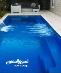  6 تنفيذ كافة اعمال المسابح وصيانة المسابح وكافة أعمالها وشلالات والشاليهات من الحفر حتى السباحه بنظام