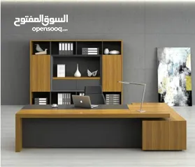  18 مكتب مدير مكتب مودرن +سايد جانبي + وحده ادارج خشب MDf اسباني office desk. office furniture