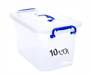  1 صندوق تخزين بلاستيك بغطاء 10 لتر شبه شفاف  للملابس والألعاب والكتب والوجبات الخفيفة والأحذية