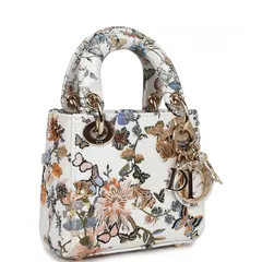  6 Christian Dior Micro Lady Dior with Small Trunk Multicolor Embroidered Calfskin Light Gold Hardware