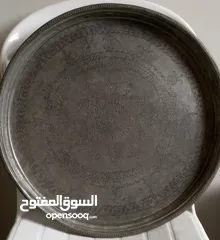  1 صينية عبرية جد نادرة من النحاس الأحمر و الفضة