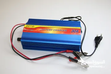  1 شاحن بطاريات 30 امبير Automatic Smart Lead Acid Portable 30A 12V Car Solar Battery Charger