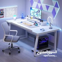  1 مكتب الجيمنج و الالعاب الاحترافي لون ابيض