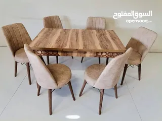  2 طاوله طعام 6 كراسي موديل تركي قبله للدمديد