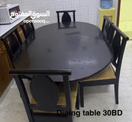  1 dining table with 6 chairs