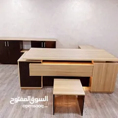  9 مكتب اداري 160*80 مع جانبية وطاولة وسط تفصيل خشب مستورد بسعر المنصع واعلى جودة وأقل الاسعار