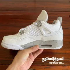  4 شوز إير جوردن 4 ريترو وايت أوريو shoes Air Jordan 4 Retro "White Oreo" sneakers  حذاء بوط سنيكرز