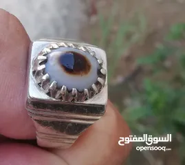  7 خاتم جزع بقري يماني