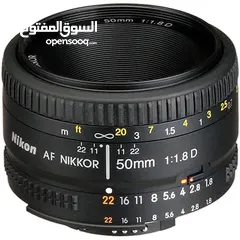  1 عدسة نيكون  Nikon AF NIKKOR 50mm f/1.8D Lens