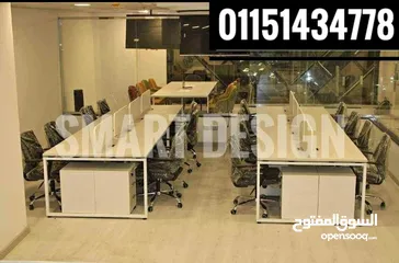  1 وورك ستيشن خليه عمل خشب mdf اسباني وحدات كول سنتر _ desk #خلايا عمل مكتب موظفين