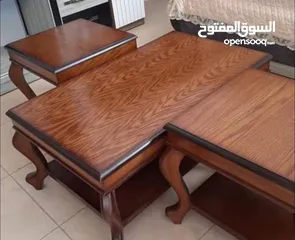  3 طاولات لغرف الضيوف خشب زان