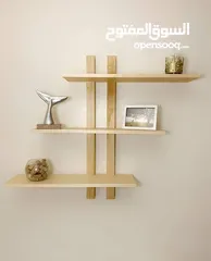  12 رف خشب شاشه ومطبخ وحمام وديكور حائط وستاند مكياج وجلاتين وغيره