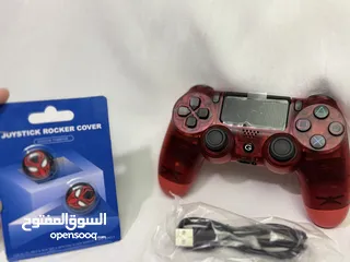  2 أيادي بلايستيشن 4 copy نخب اول مع شاحن وجوي ستيك وبألوان متعددة وشكل شفاف جذاب