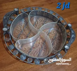  5 ادوات منزليه تراثيه . إبريق شاي،  سكريه وإبريق حليب، سيراميك، طلاء ملون  مضيفه