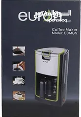  6 ‎ ماكينة صنع القهوة يورون 900 واط لون اسود Euron 900 Watts 3-1 Designer Coffee Maker, Black