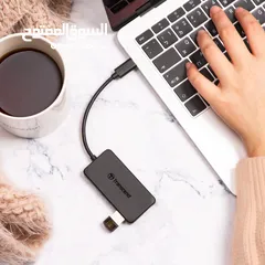  2 موزع  USB HUB عالي السرعة 3.1 و 4 مداخل Transcend HUB2C Type-C 4 Port USB HUB SuperSpeed 3.0
