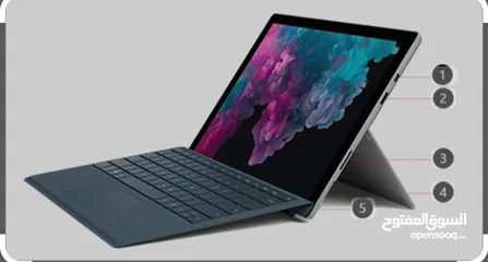  9 لابتوب مايكروسوفت برو فايف MICROSOFT  SURFACE  PRO5  1796