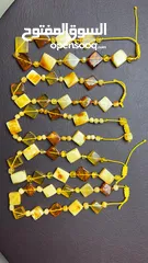  3 آساور وعقود حجر كهرمان أصلي   Original Amber Baltic