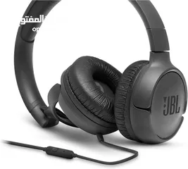  6 سماعات JBL اصلي كيبل مع مايكروفون Jbl Tune 500 Headband with Black Wire Headphones and Microphone