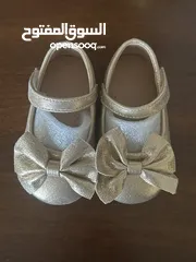  2 brand new baby girls gold/bronze shoes