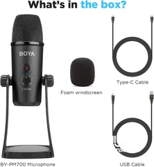  2 مايك تسجيل من براند بويا الأصلي الاحترافي ستريم يوتيوب Boya BY-PM700 Mic for PC & Smart Phone