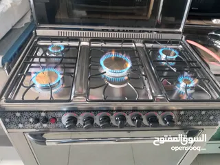  1 غاز ينوفيرسال الإيطالي 90 سم لون استيل روس انحاس 7 مفاتيح