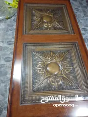  1 طاولات وسط خشب زان ثقيل محفورة استعمال بسيط