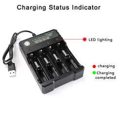  8 شاحن بطاريات  18650 Rechargeable Li-Ion Battery