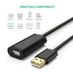  5 UGREEN US103 USB 2.0 Active Extension Cable-3M وصلة يوجرين مع محول