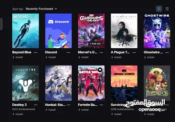  3 حساب epic games فيه مكتبة العاب ممتازة وحساب فورت وروكت نادرين