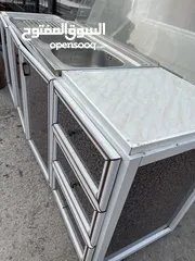  2 مطبخ المنيوم ارضي قياس 225 مع مجلا عينتين مجلى المنيوم ارضي مطبخ ارضي