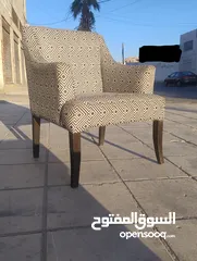  1 كرسي كوفي شوب عدد ثمانيه خشب زان قماش ذات جوده عاليه خشب زان كامل