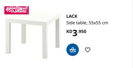  4 Ikea tables, shelf and lampshade - 10 Kd