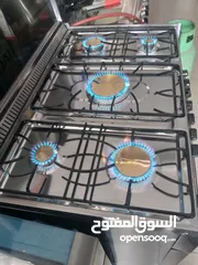  4 غاز ينوفيرسال الإيطالي 90 سم لون استيل روس انحاس 7 مفاتيح