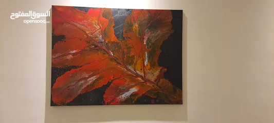  3 لوحة فنية كانفس مرسومه باليد