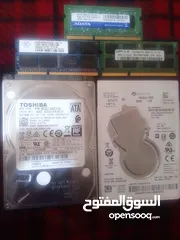  1 هاردسكات لاب توب ورامات وشاشة كمبيوتر