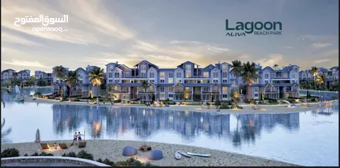  4 شقه كورنر للبيع 190 متر في ماونتن فيو اليفا علي اللاجون بجوار مدينتي Beach Apartment Mountain View